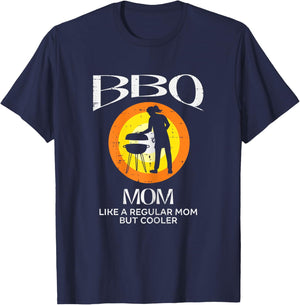 Bbq Mom Cooler Barbecue Meat Grilling Mothers Day Mommy Mama T-Shirt - T-Shirt | Navy