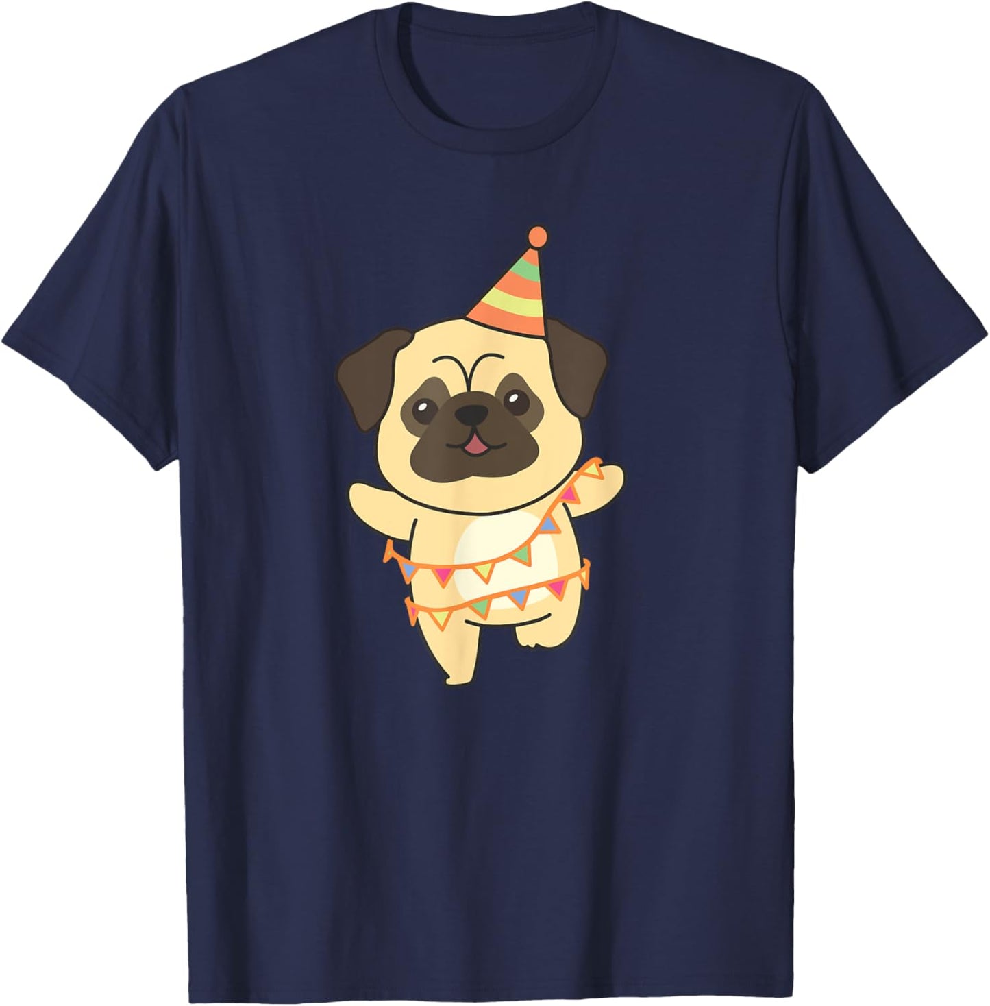 Birthday Pug For Children A Birthday Pug T-Shirt - T-Shirt | Navy