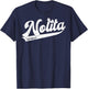 Nolita New York City Typographic Distressed Design T-Shirt - T-Shirt | Navy