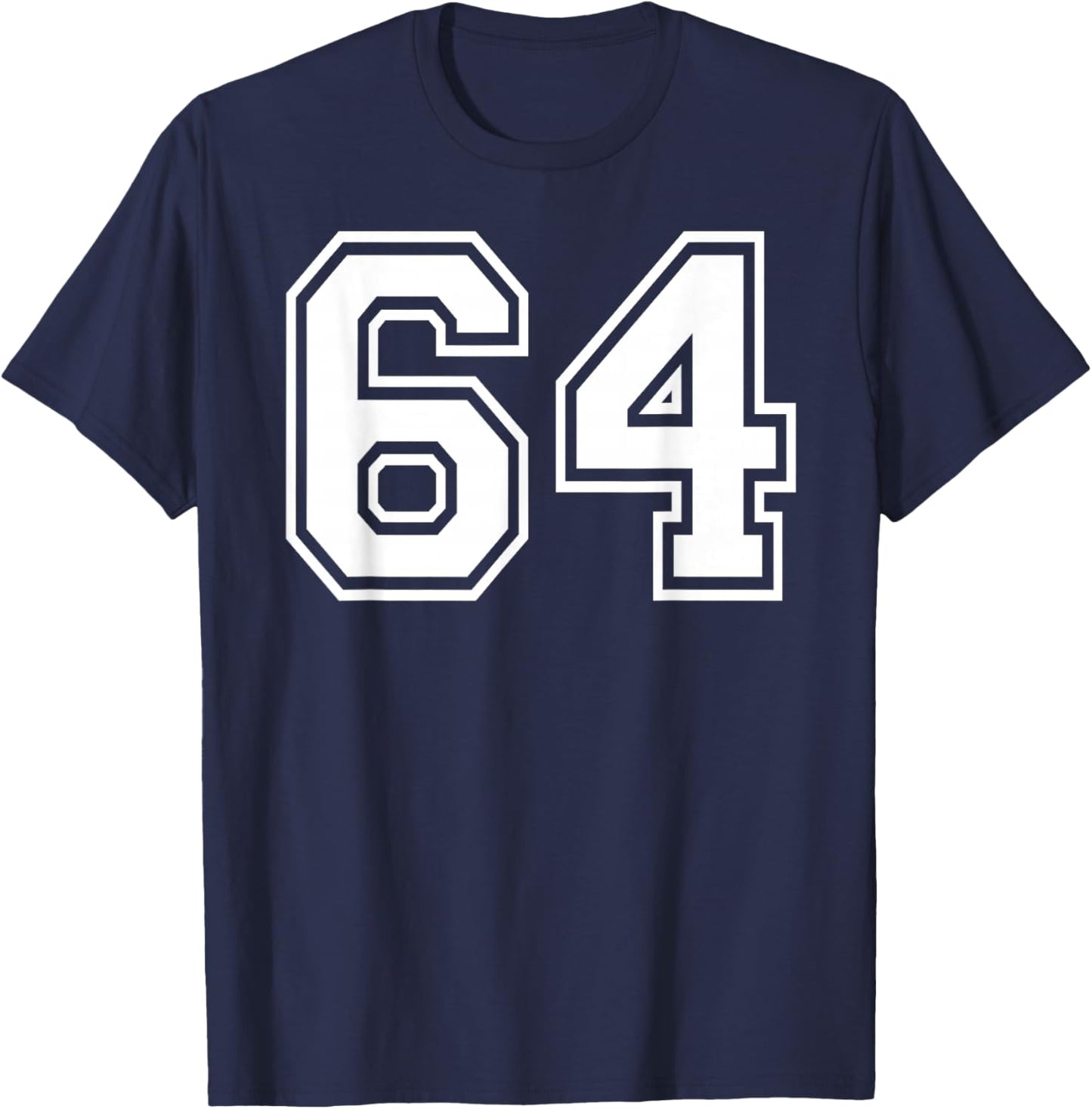 Sportgrafik mit der Zahl 64, Nummer 64, Teamsport, passend zum Gymnastik-Design T-Shirt - T-Shirt | Navy