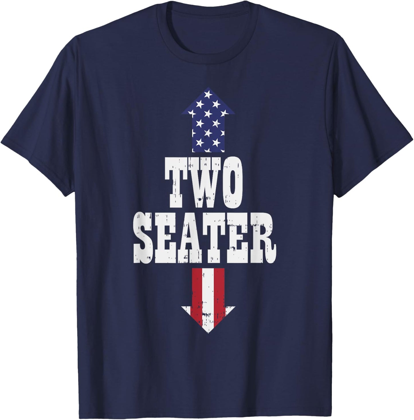 Two Seater Funny USA 4th Of July Party Naughty Adult Gift T-Shirt - T-Shirt | Navy