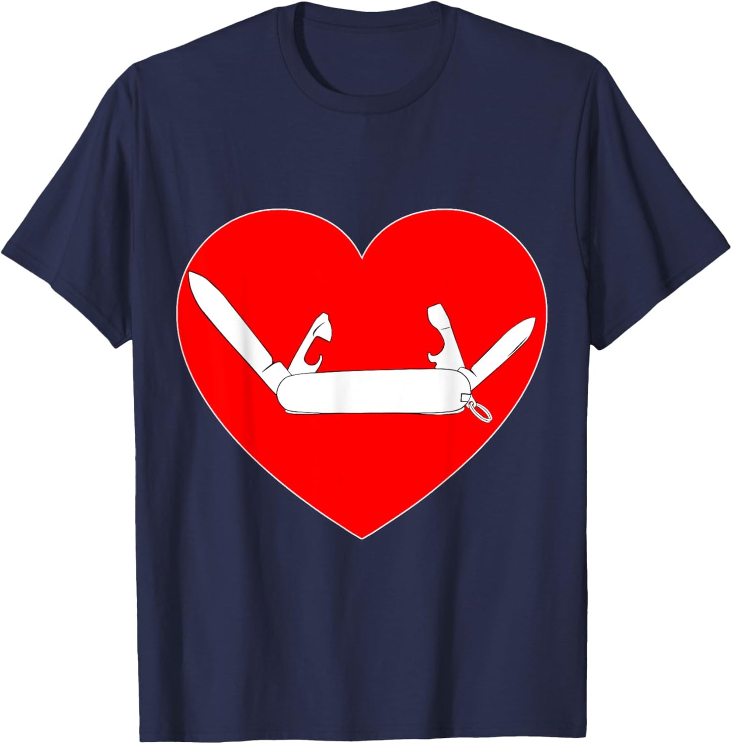 Folding Pocket Knife! Outdoor, Hiking, Camping and Bushcraft T-Shirt - T-Shirt | Navy