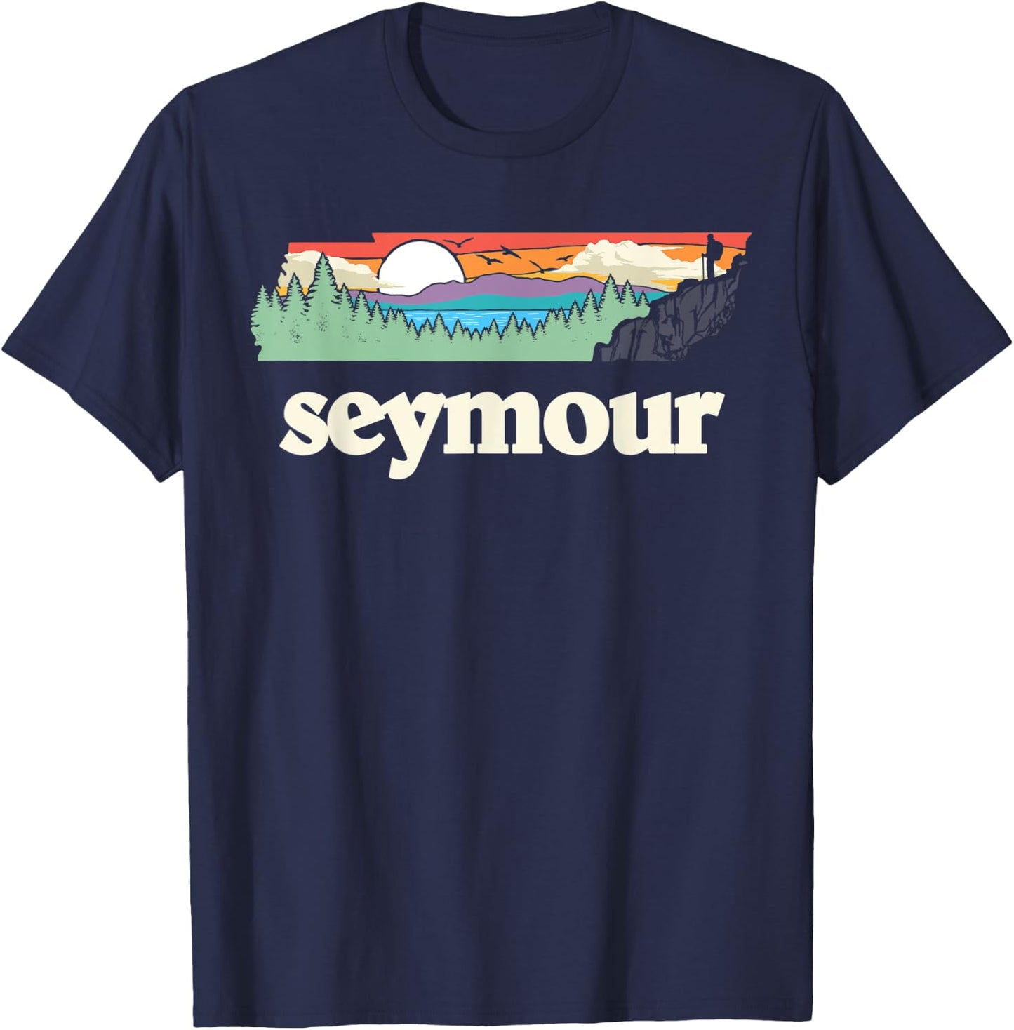 Seymour Tennessee Outdoors Retro Nature Graphic T-Shirt - T-Shirt | Navy