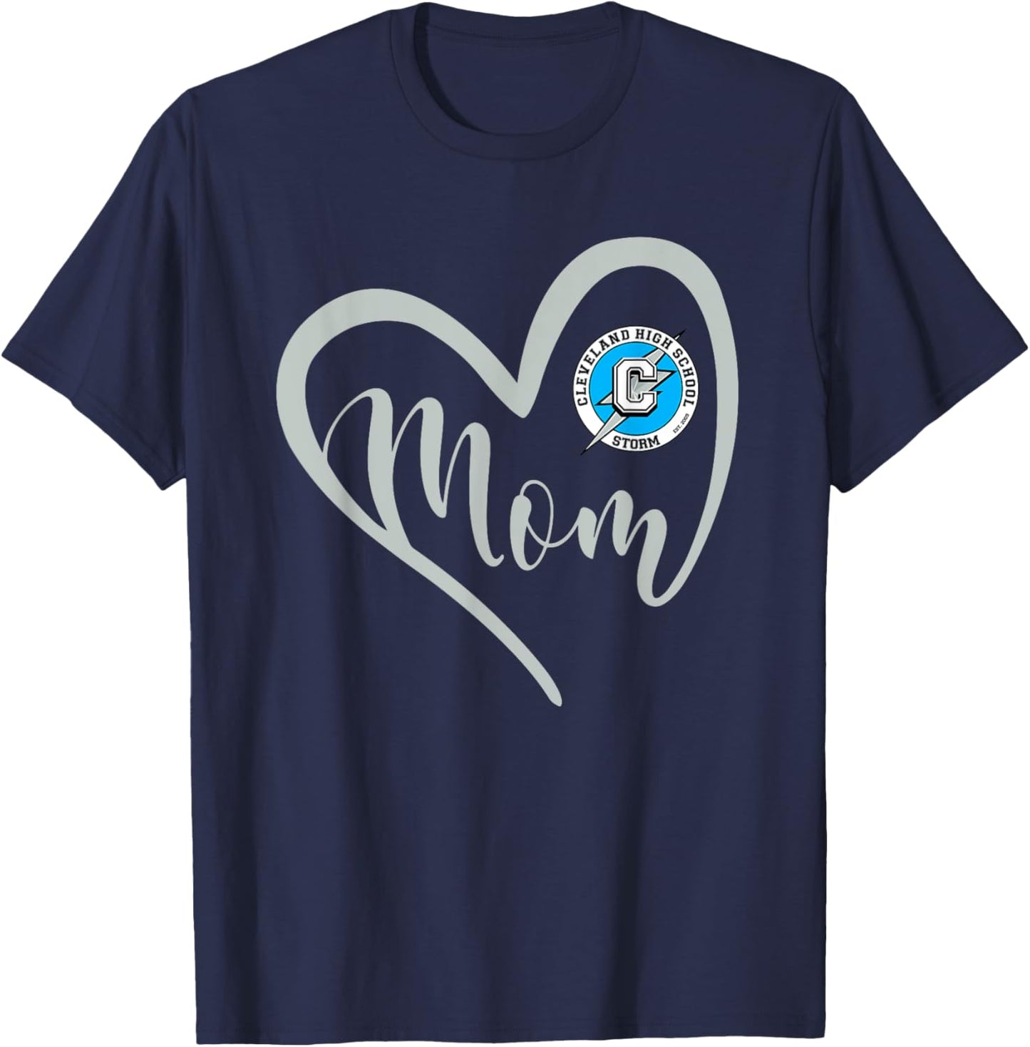 Cleveland Storm Logo Heart Mom HS T-Shirt - T-Shirt | Navy