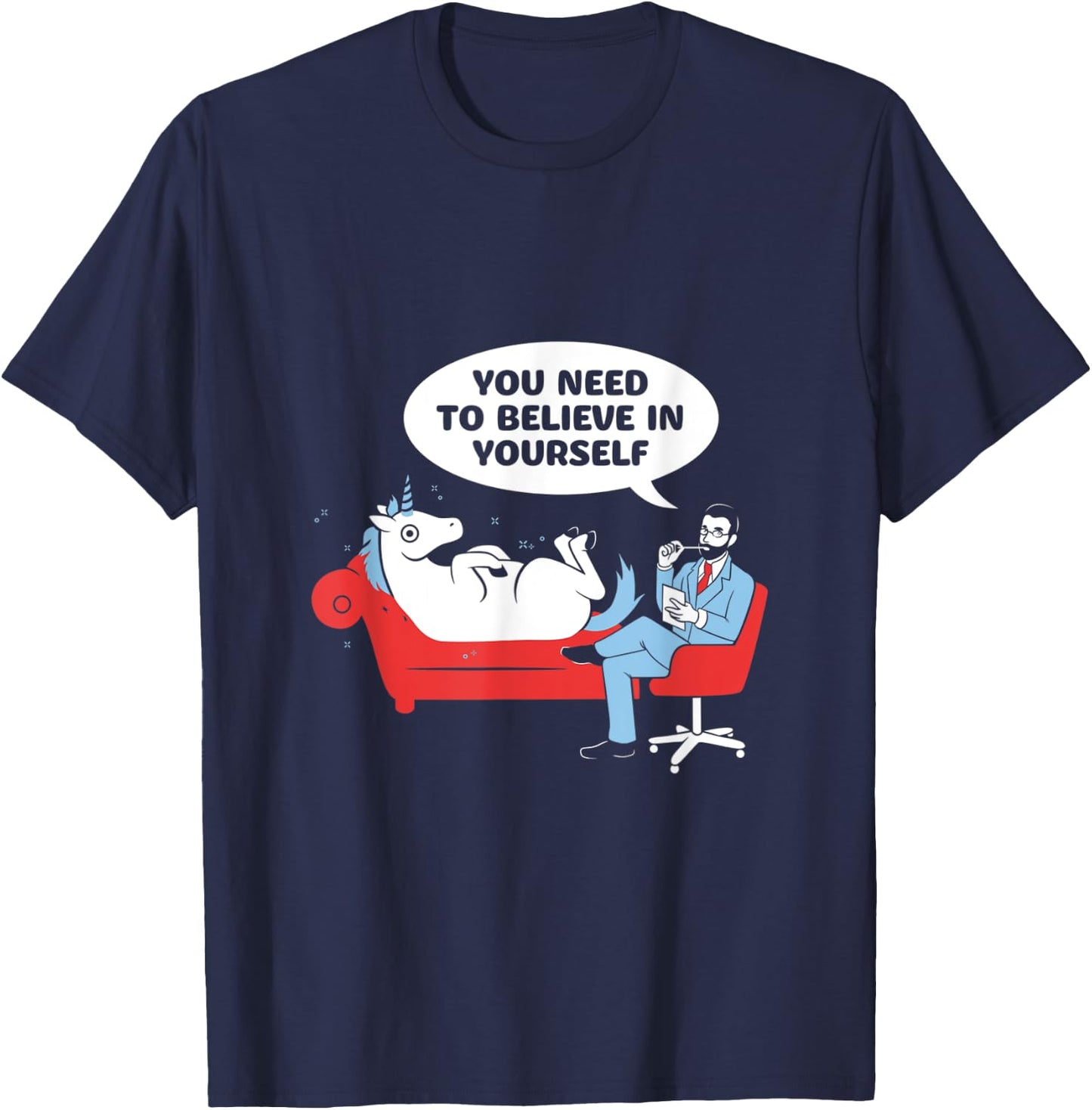 You Need to Believe in Yourself Unicorn T-Shirt - T-Shirt | Navy