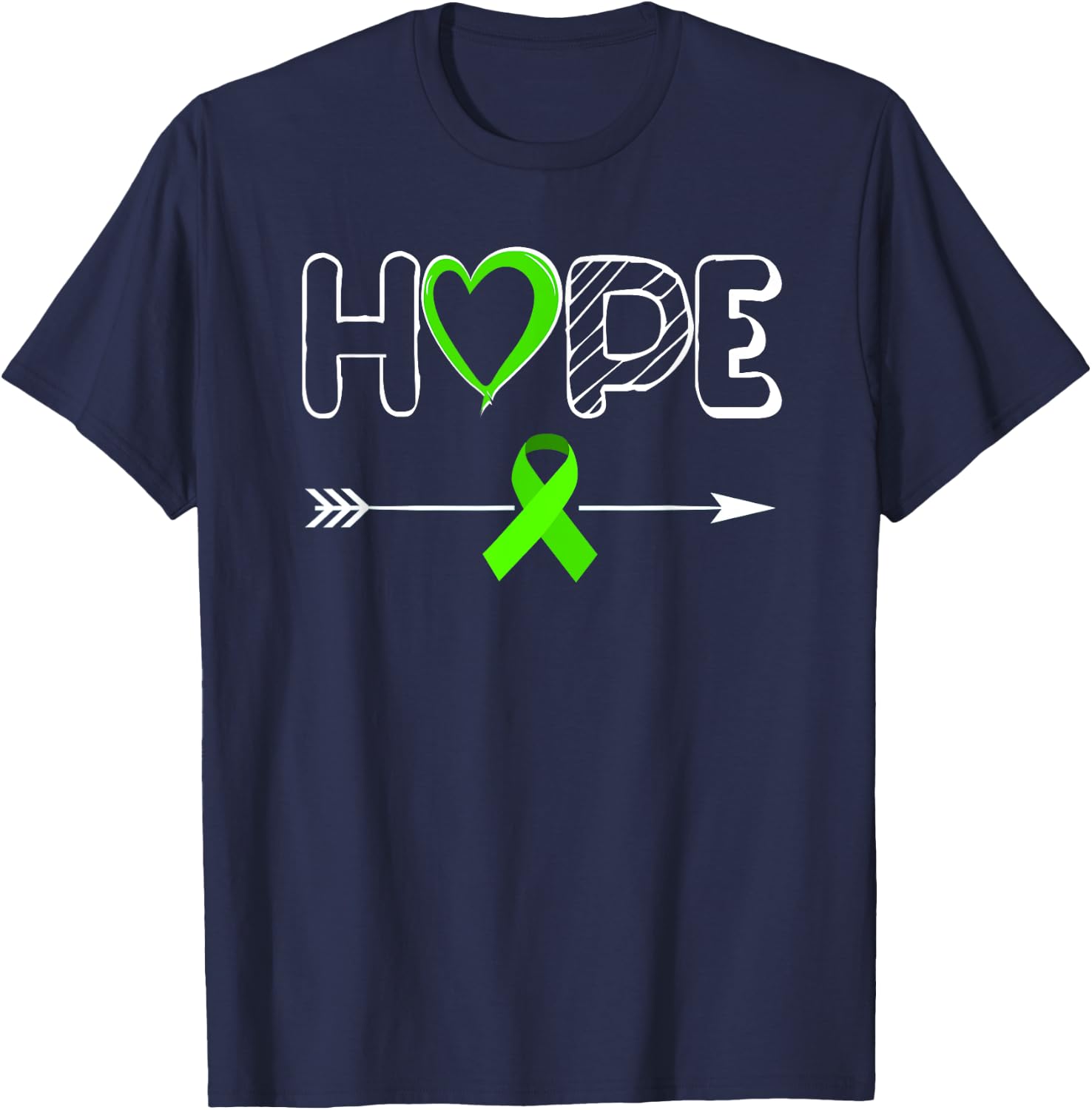 HOPE Products Lymphoma Products Ribbon Lymphoma Awareness T-Shirt - T-Shirt | Navy