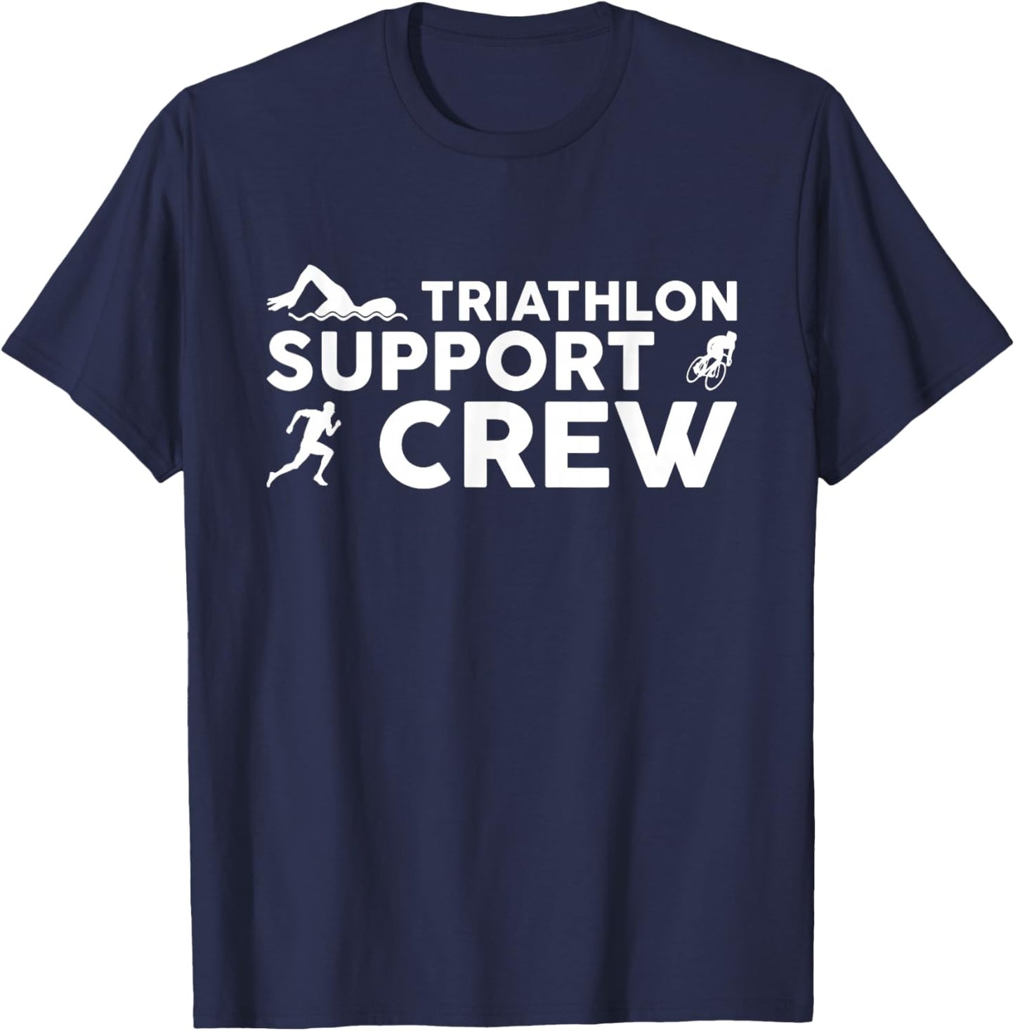 Triathlon Inspired Support Crew Related Triathlete T-Shirt - T-Shirt | Navy
