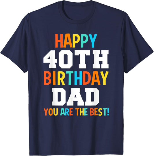 Dad 40th Birthday Dads 40 Years Old T-Shirt - T-Shirt | Navy