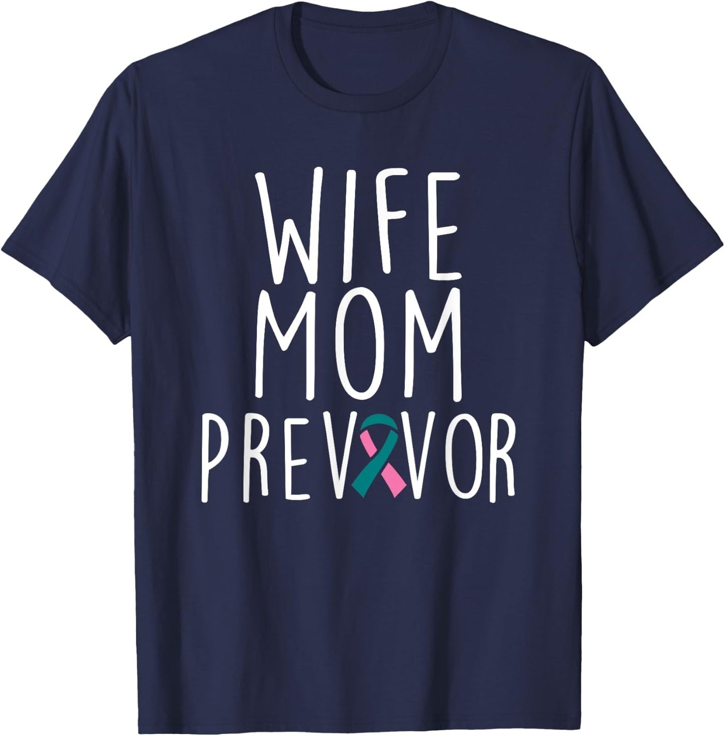 BRCA2 Breast Cancer Wife Mom Pink Ribbon Awareness Gift T-Shirt - T-Shirt | Navy