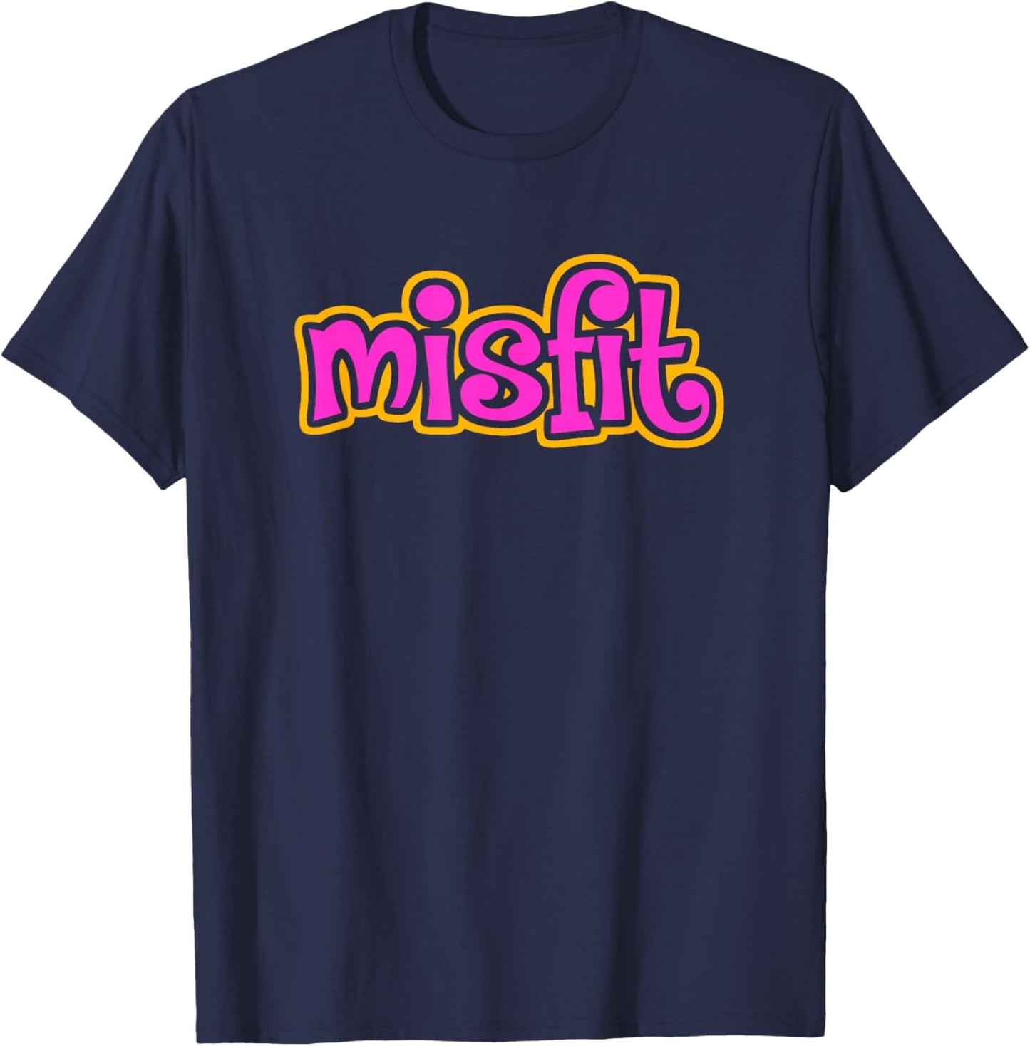 The Summer of Sugar Misfit Letter Print - Women's Adults Black Small Classic Fit Short Sleeve Summer Exercise and Fitness Casual T-Shirt - T-Shirt | Navy