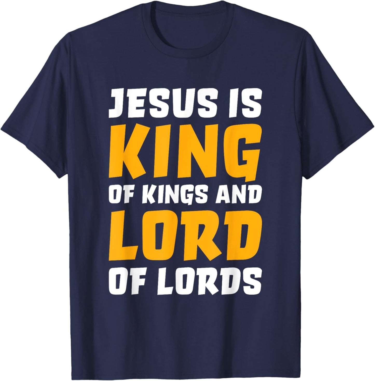Christian Shirts Women Kids Boys Girls Jesus Is King T-Shirt - T-Shirt | Navy