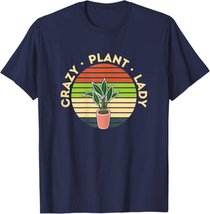 Crazy Plant Lady Shirt Planting Flowers Hobby Gardener Gift T-Shirt - T-Shirt | Navy