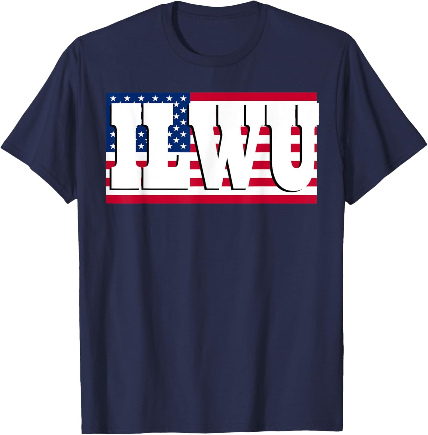 ILWU AMERICAN FLAG Women Men T-Shirt - T-Shirt | Navy