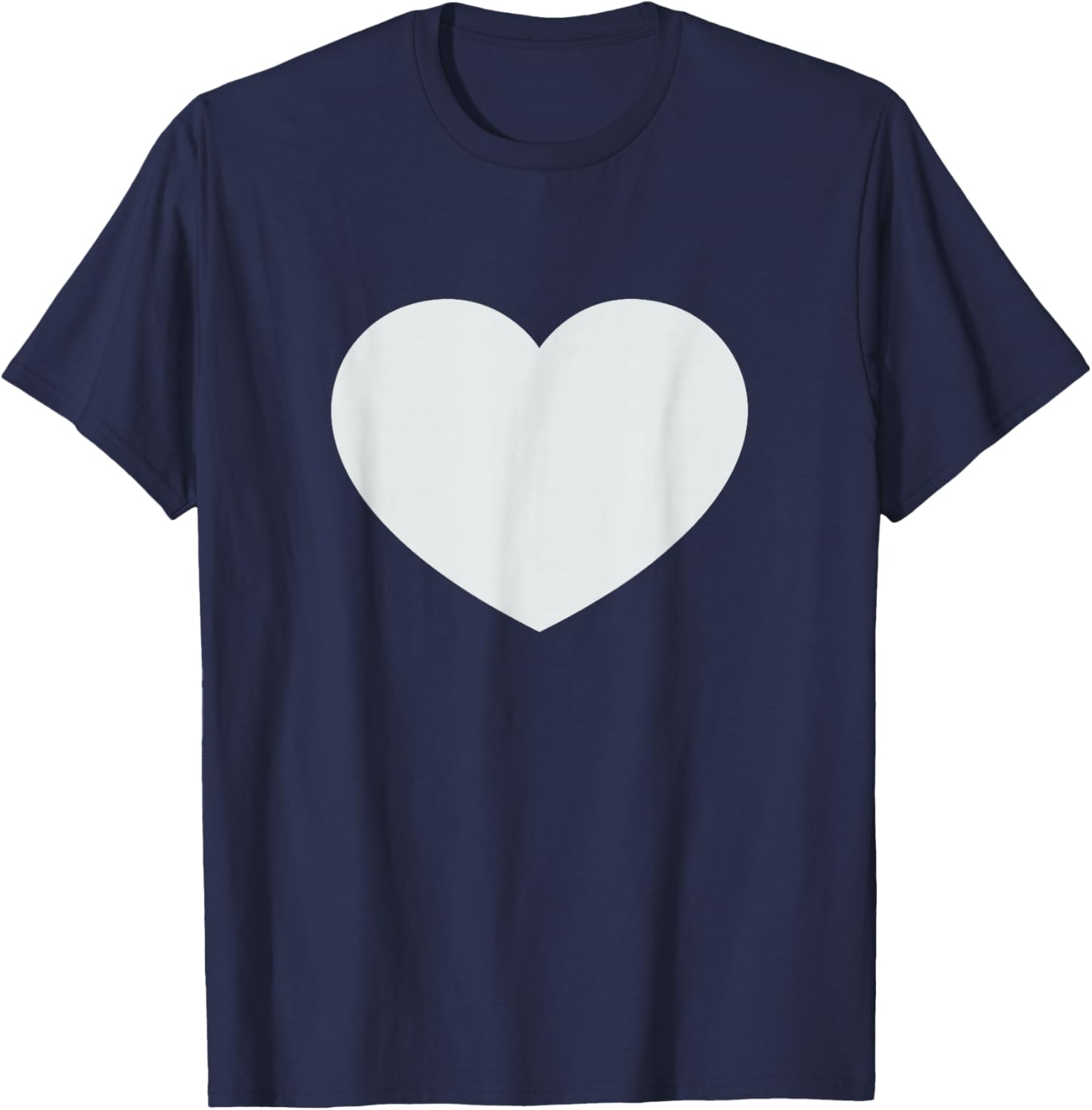 White Heart is The Symbol of Love for Valentines Day Holiday T-Shirt - T-Shirt | Navy