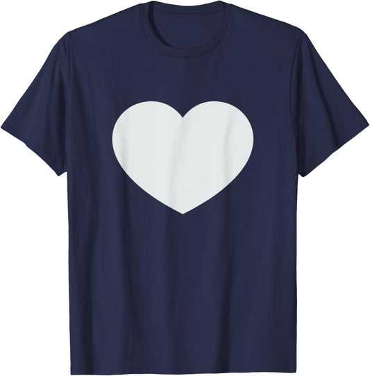 White Heart is The Symbol of Love for Valentines Day Holiday T-Shirt - T-Shirt | Navy