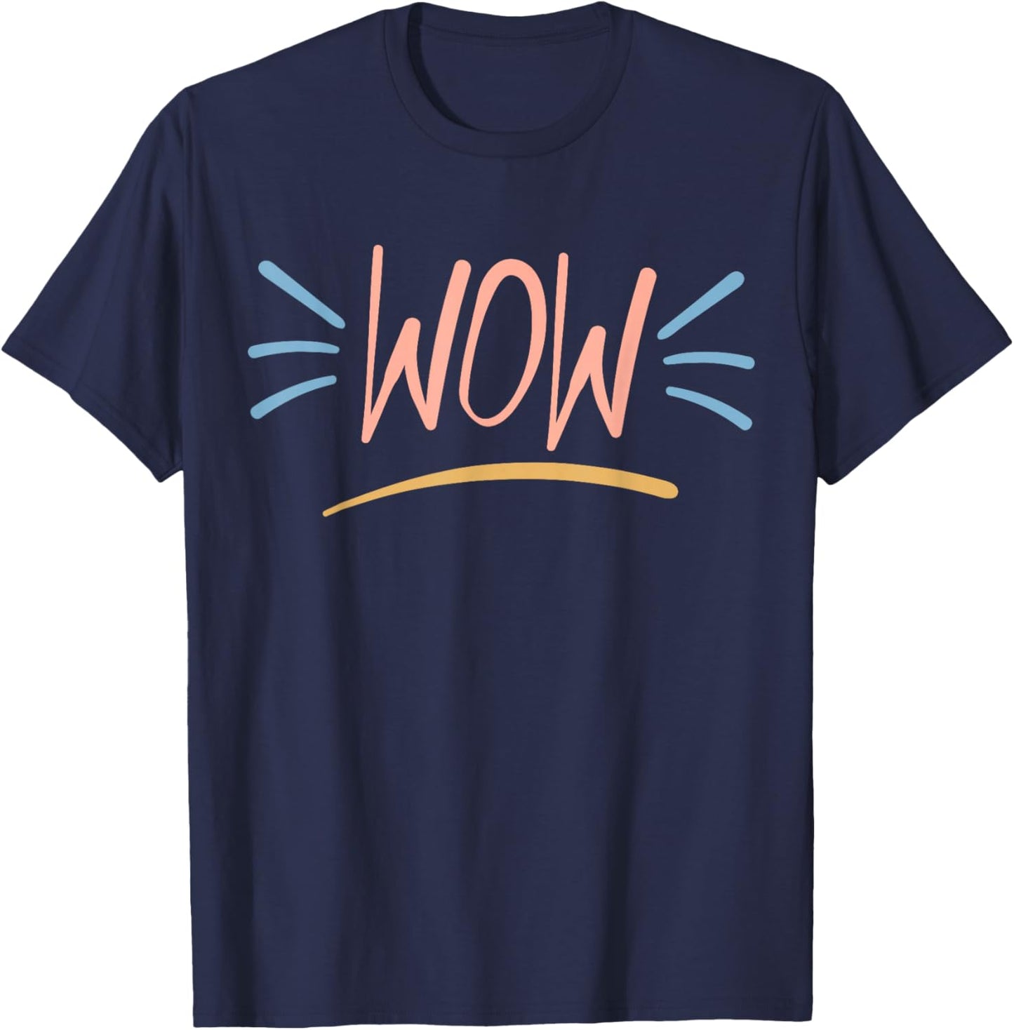 Great Family Designs Wow Boom! -Kids Cartoon Black Small T-Shirt - T-Shirt | Navy