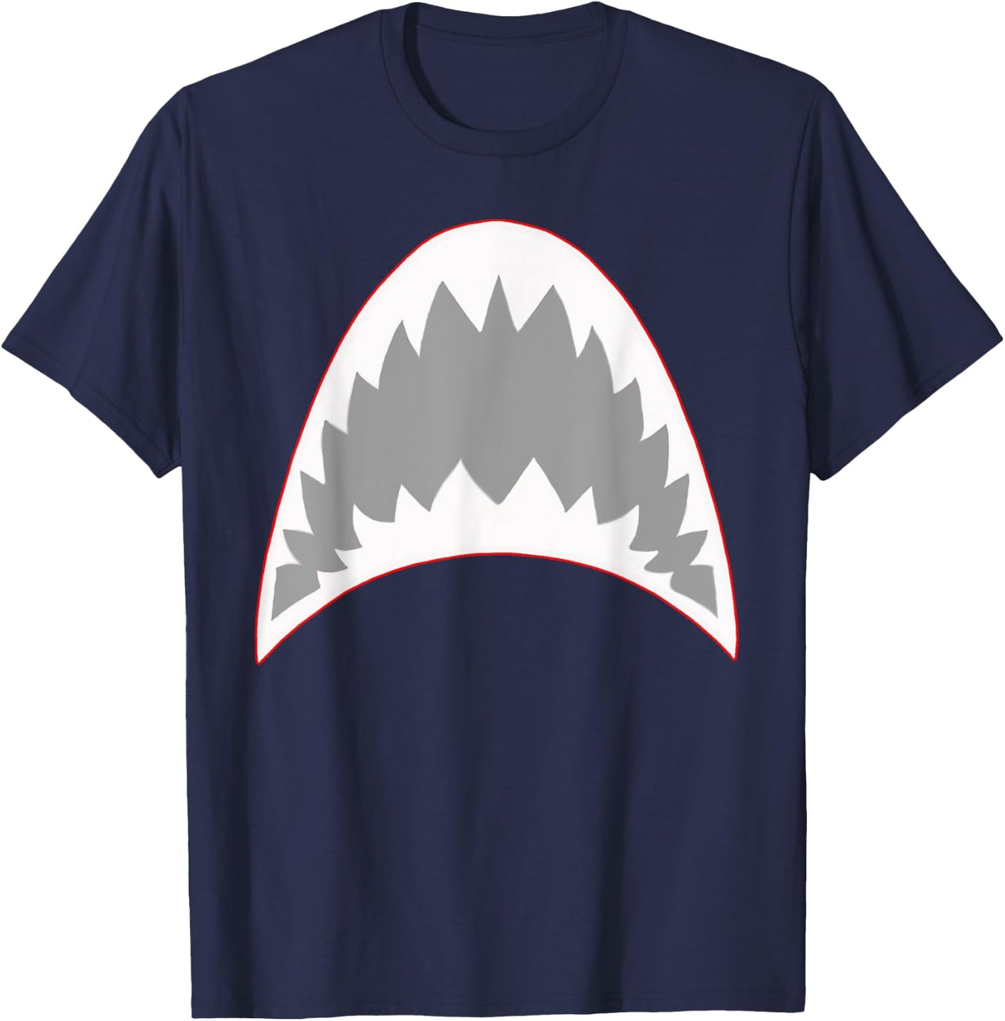 Shark Mouth Jaw Lazy Easy Costume For Halloween Party T-Shirt - T-Shirt | Navy