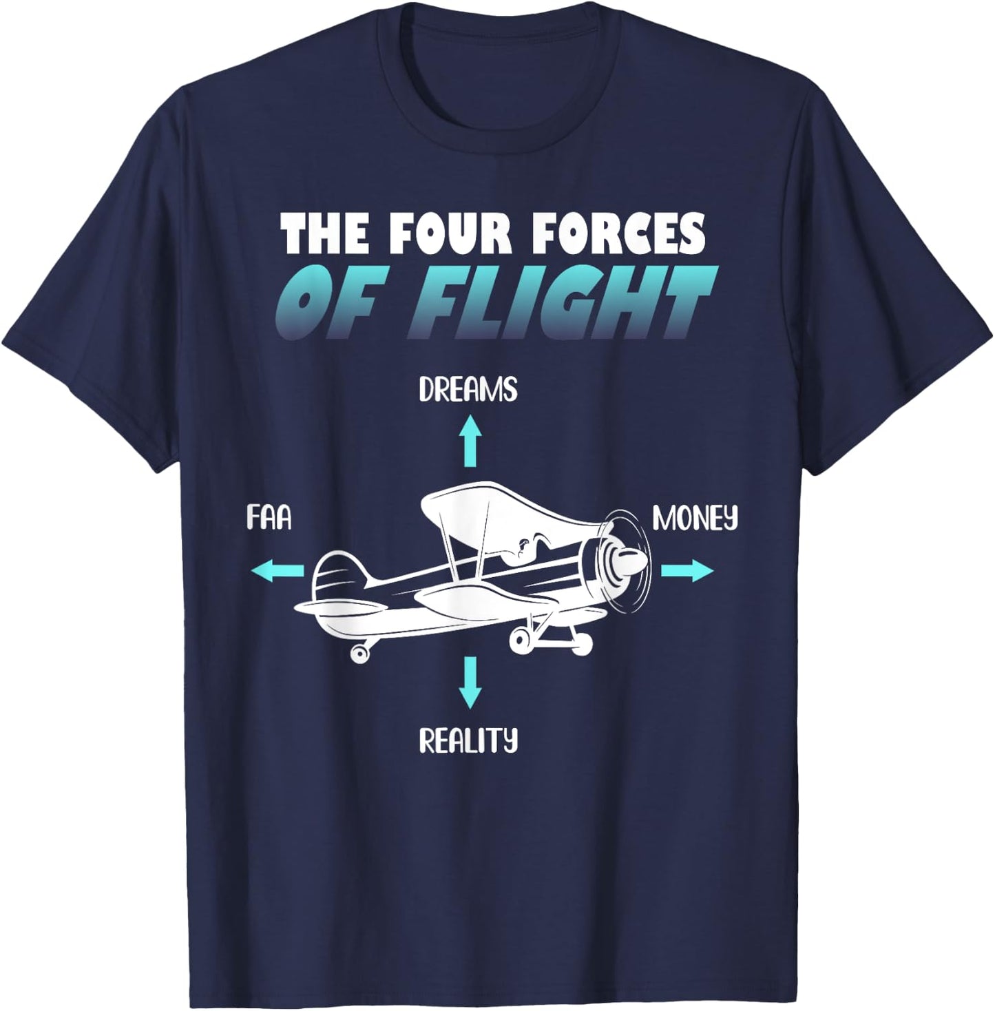 How Planes Fly Aerospace Engineering design | Aviation gift T-Shirt - T-Shirt | Navy