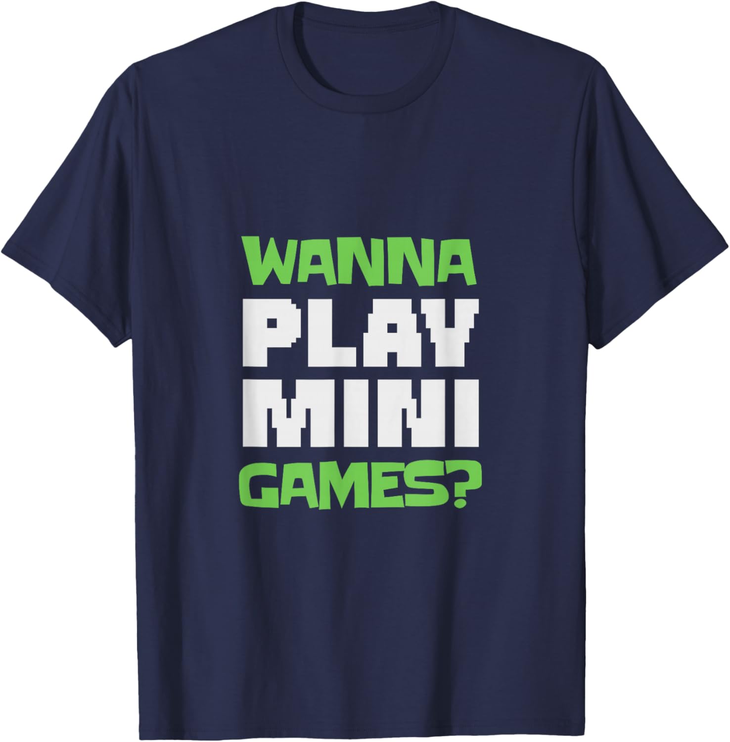 Wanna Play Mini Games? Retro Arcade Gamer Monkey T-Shirt - T-Shirt | Navy