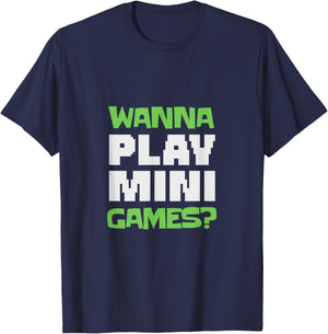 Wanna Play Mini Games? Retro Arcade Gamer Monkey T-Shirt - T-Shirt | Navy