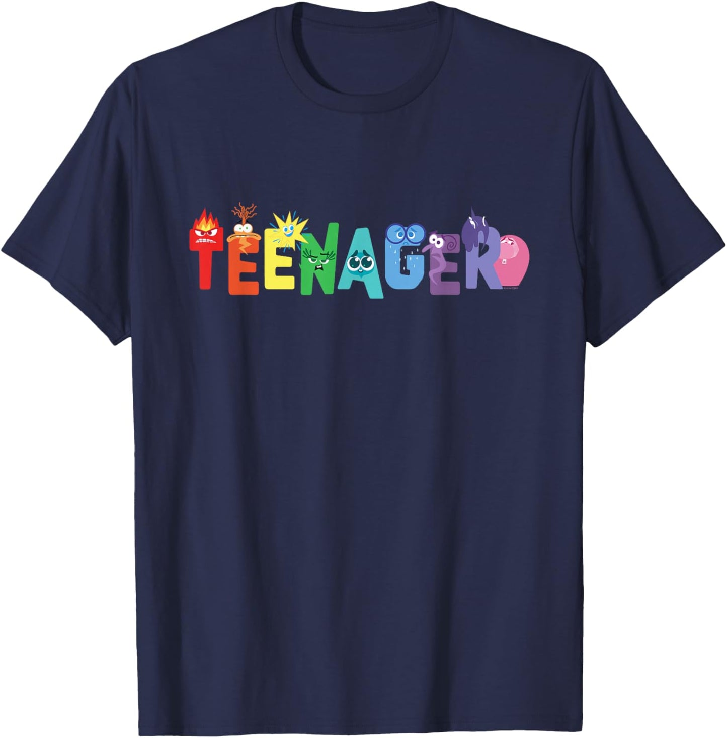 Disney and Pixar's Inside Out 2 Emotions Teenager T-Shirt - T-Shirt | Navy