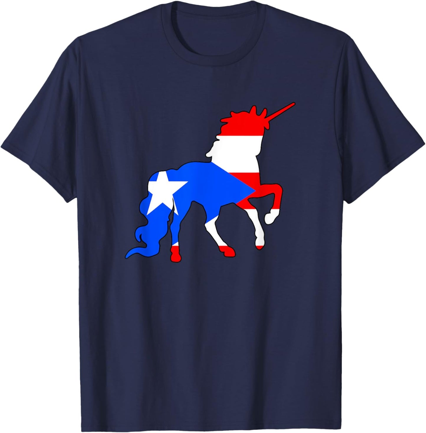 Boricua Puerto Rico PR Flag Puerto Rican Unicorn Kids Girls T-Shirt - T-Shirt | Navy