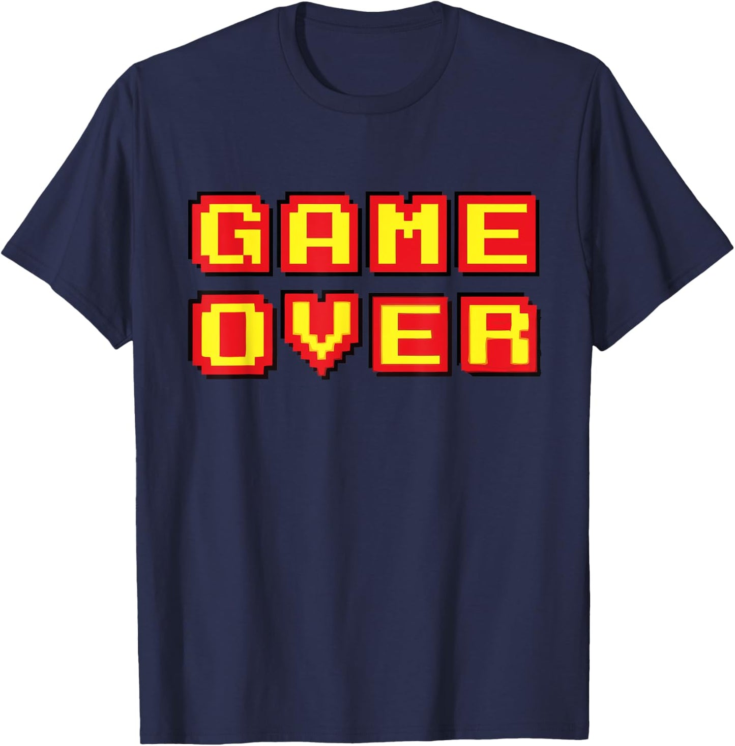 Game Over Vintage Retro Video Games Gaming gift arcade T-Shirt - T-Shirt | Navy