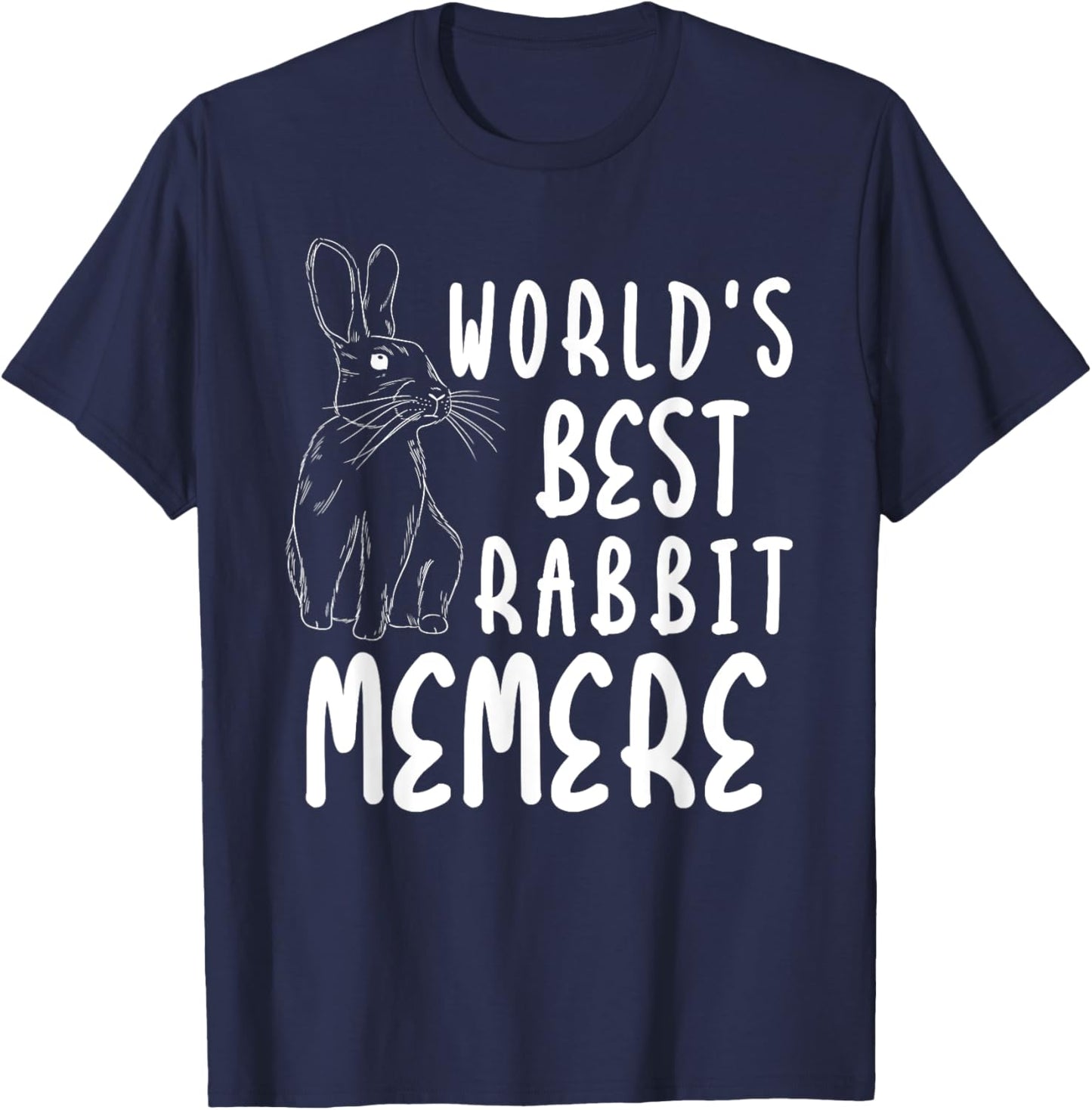 World Best Rabbit MEMERE Bunny Family Easter Matching T-Shirt - T-Shirt | Navy