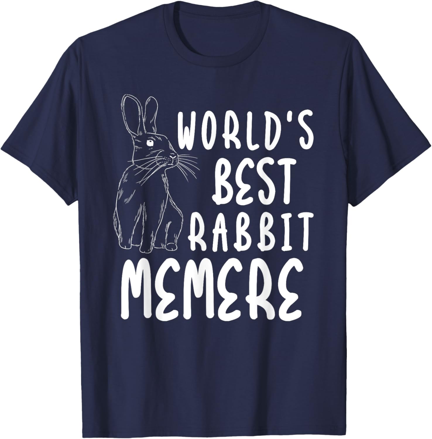 World Best Rabbit MEMERE Bunny Family Easter Matching T-Shirt - T-Shirt | Navy
