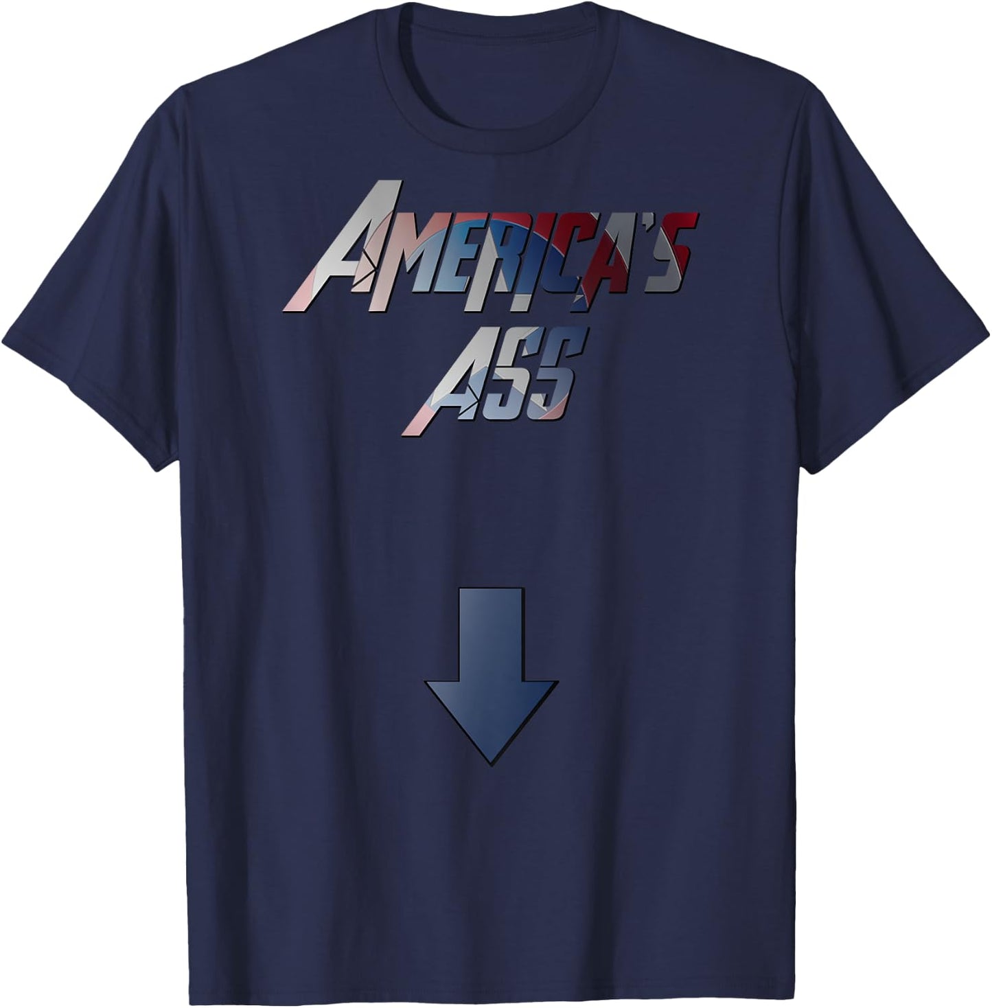 America's Ass Funny T-Shirt - T-Shirt | Navy
