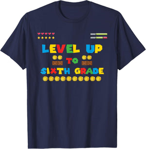 Level Up To Sixth Grade - 6th Grade Gaming Back to School T-Shirt - T-Shirt | Navy