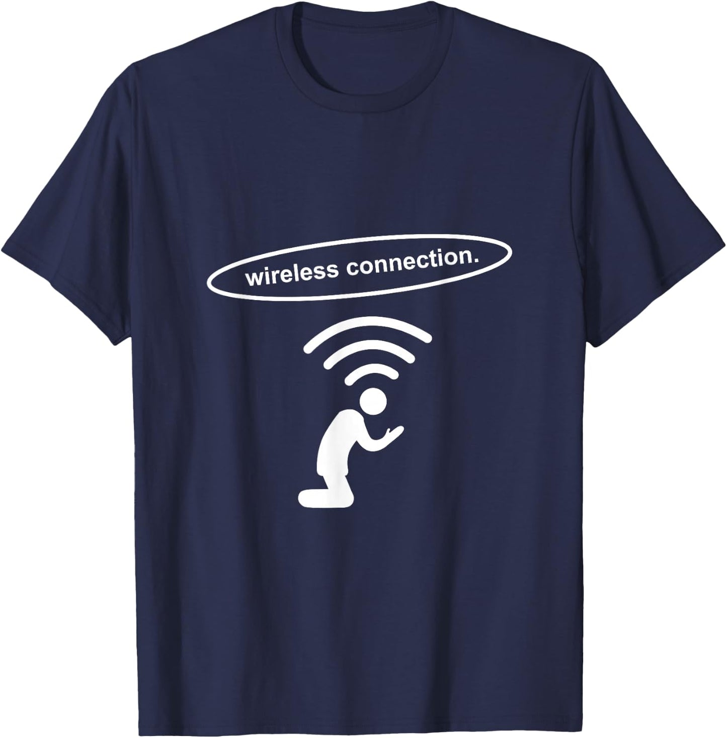Prayer Wifi Shirt Wireless Connection God Allah T-Shirt - T-Shirt | Navy