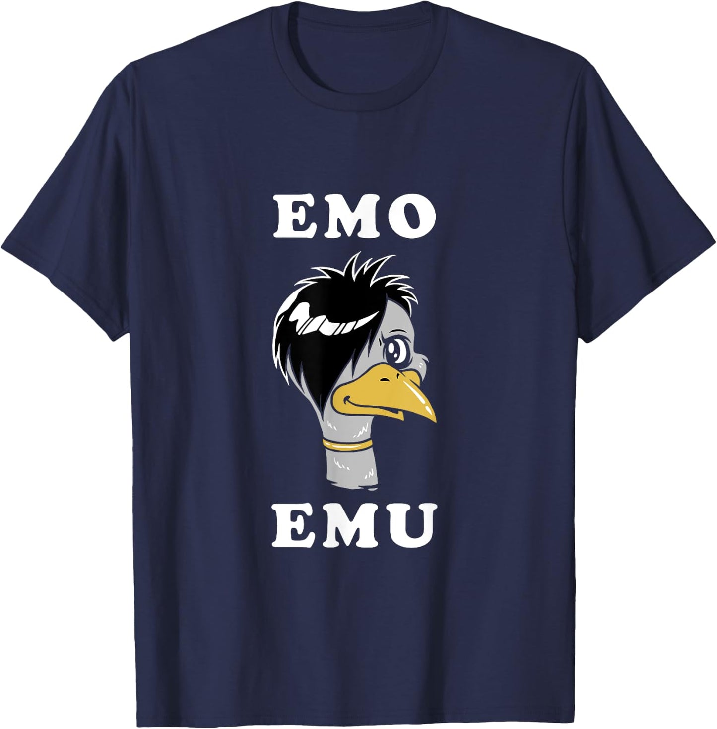 Emo Emu - Funny Metal Goth Emu Bird T-Shirt - T-Shirt | Navy