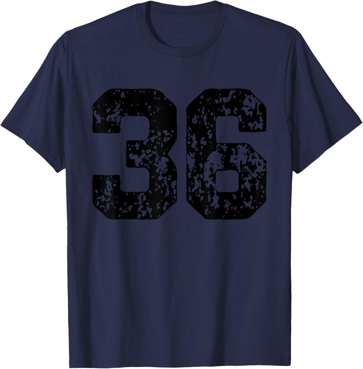 Number 36 Black Best Classic College Style Birthday Funny T-Shirt - T-Shirt | Navy