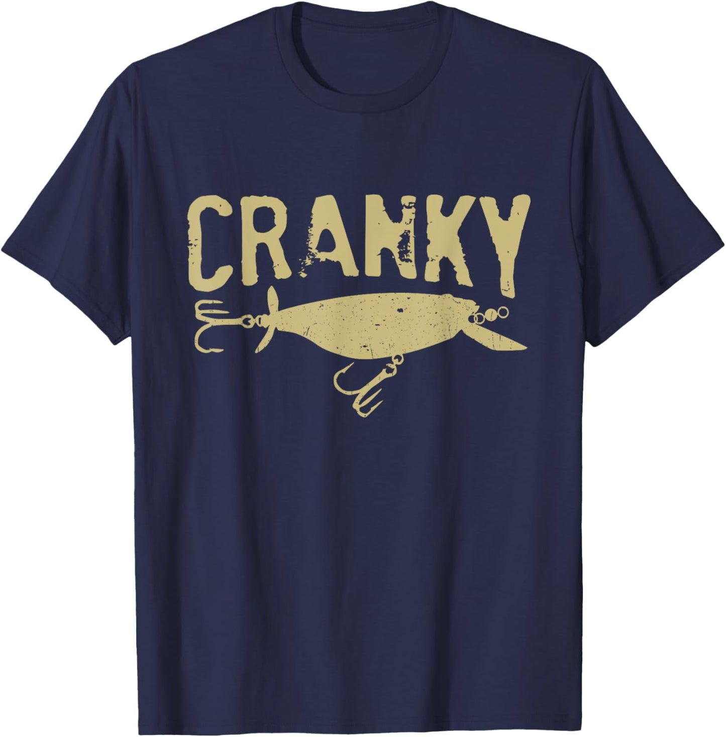 Funny Cranky - Crankbait Fishing Lure Humor Fishermen T-Shirt - T-Shirt | Navy