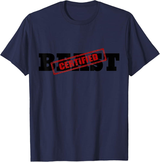 Certified BEAST Athletic Workout Fitness T-Shirt - T-Shirt | Navy
