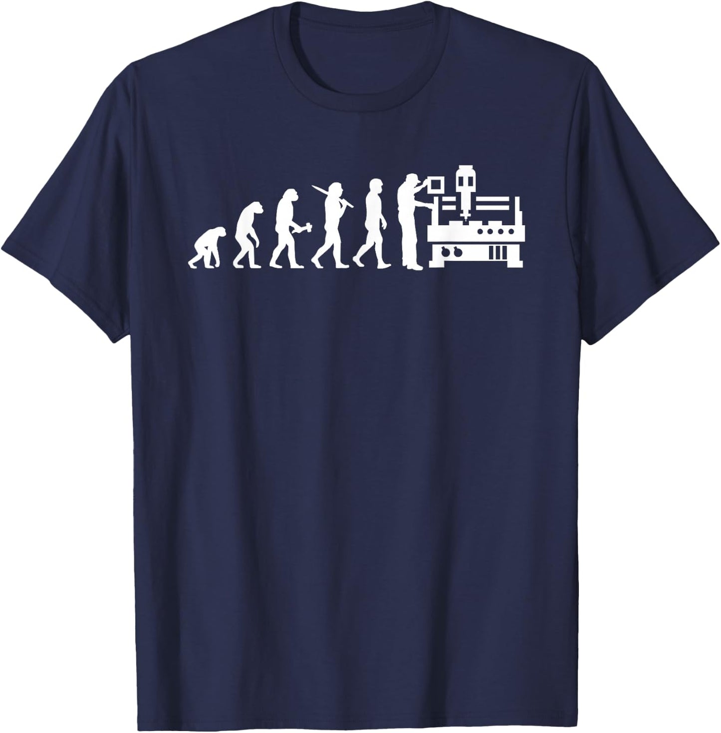 CNC Operator Evolution CNC Machinist T-Shirt - T-Shirt | Navy