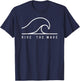 Ride the Wave Minimalist Surf Art T-Shirt - T-Shirt | Navy