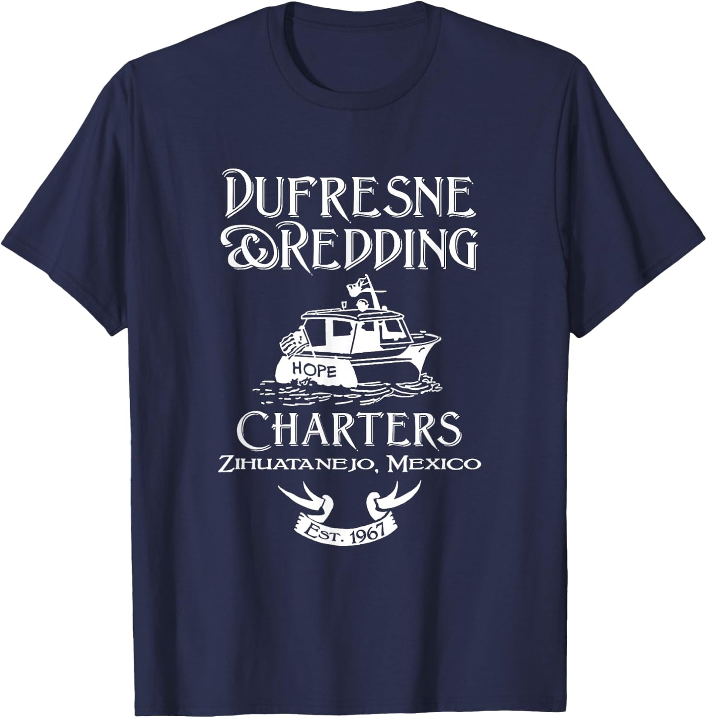 Dufresne and Redding Charters Zihuatanejo Mexico Fun T-Shirt - T-Shirt | Navy