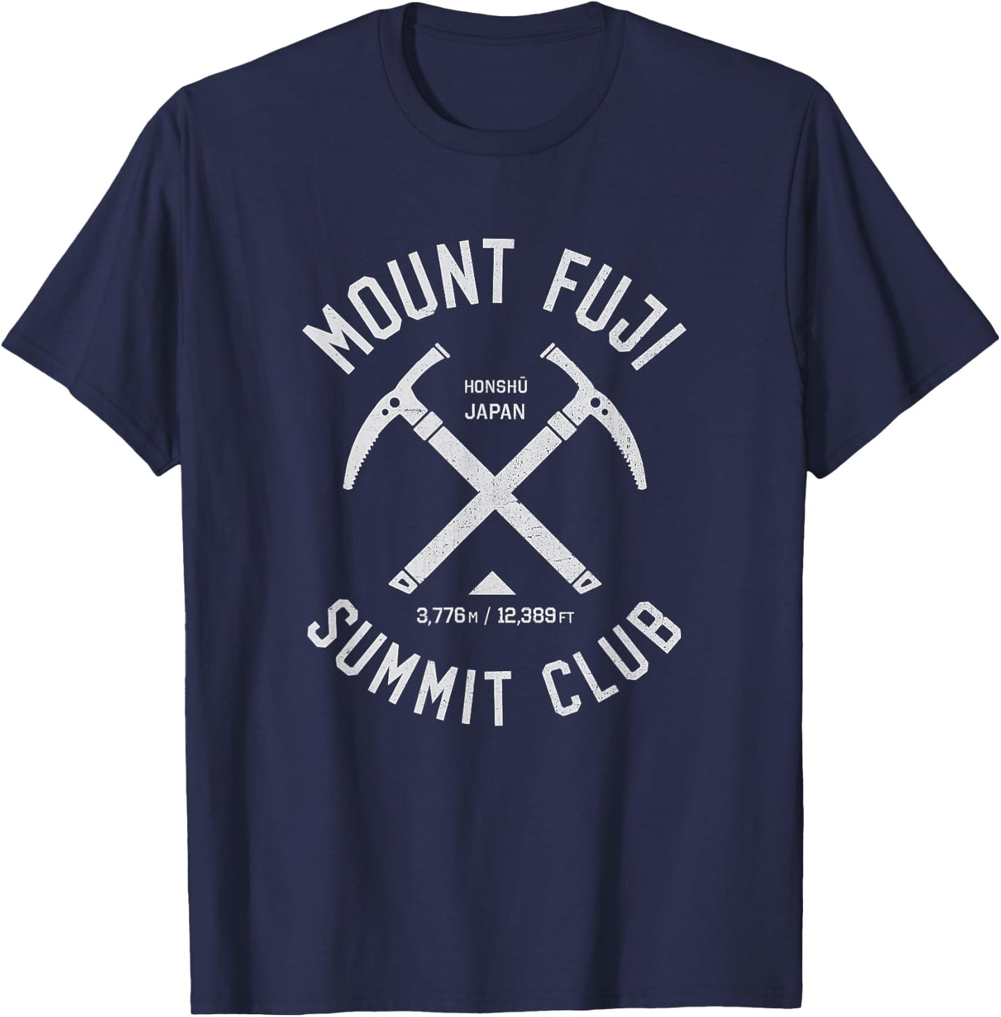 Mount Fuji Summit Club | I climbed Mt Fuji Japan Distressed T-Shirt - T-Shirt | Navy