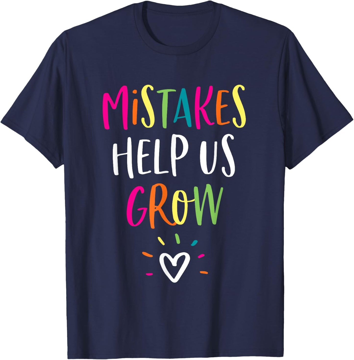 Growth Mindset Positive Back to School Teacher Student T-Shirt - T-Shirt | Navy