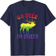 Oh Deer Im Queer Rainbow LGBT Gay Pride Pansexual Lesbian T-Shirt - T-Shirt | Navy