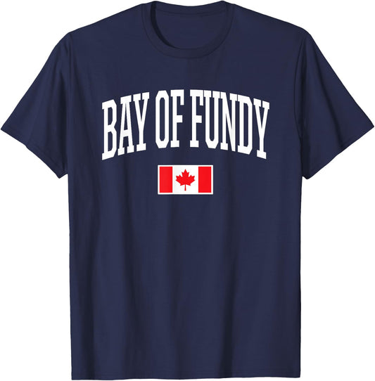 Eh Team Canadian Flag Bay of Fundy Canada T-Shirt - T-Shirt | Navy