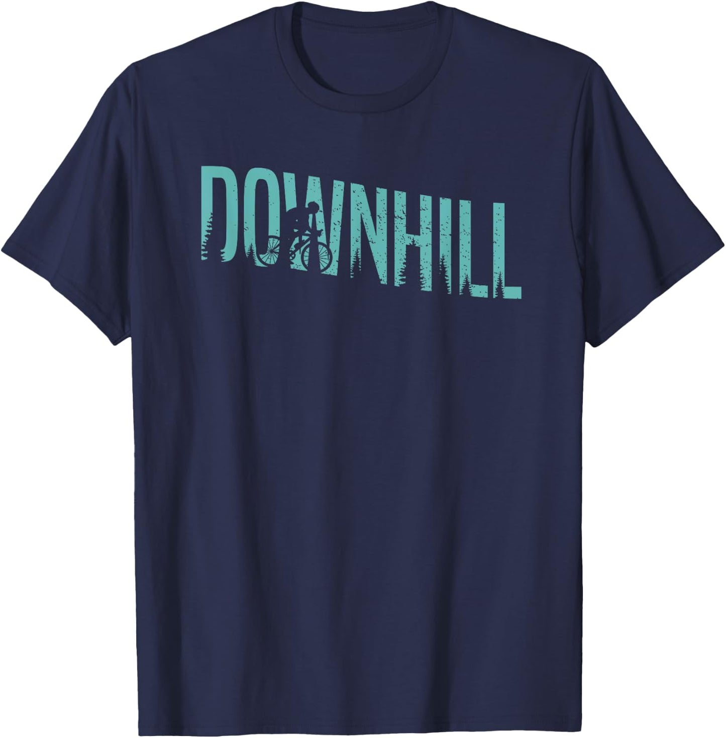 Down Hill Mountain Bike MTB Biking Bike Riding Cycling Biker T-Shirt - T-Shirt | Navy