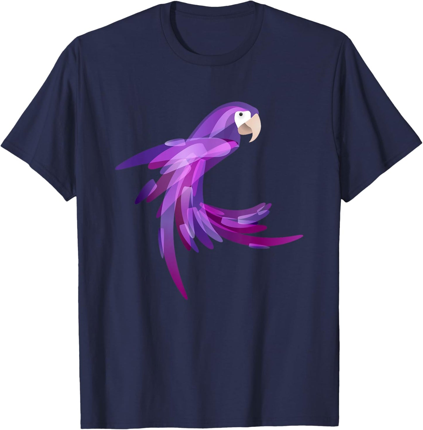 Cool Pretty Purple Parrot Art Bird Lover Gift Macaw T-Shirt - T-Shirt | Navy