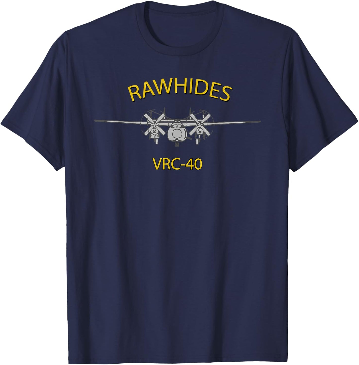 VRC-40 Rawhides C-2 Greyhound Airplane Squadron T-Shirt - T-Shirt | Navy