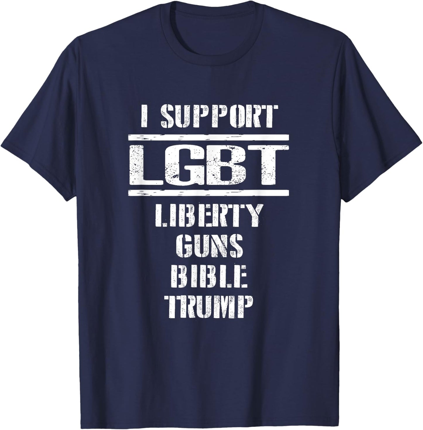 Liberty Guns Bible and Trump Supporters, 2nd Amendment Shirt T-Shirt - T-Shirt | Navy