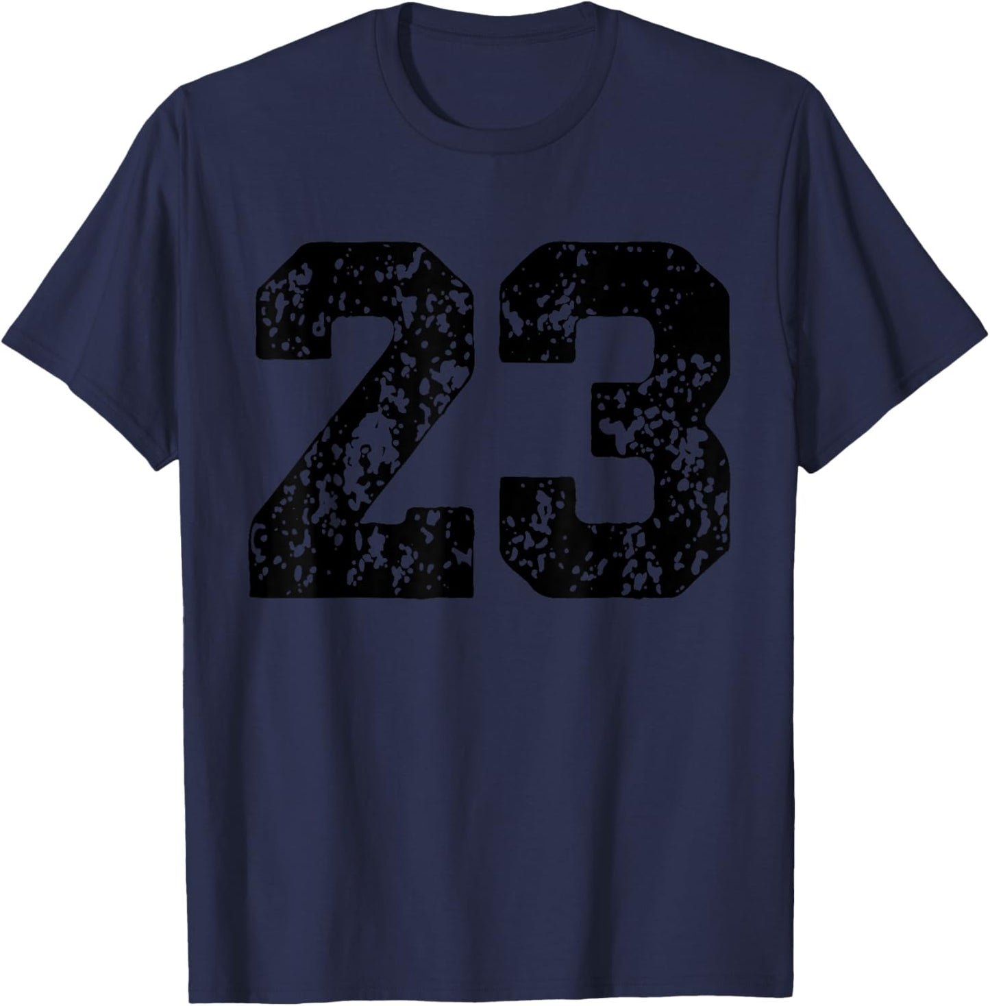 Number 23 Black Best Classic College Style Birthday Funny T-Shirt - T-Shirt | Navy