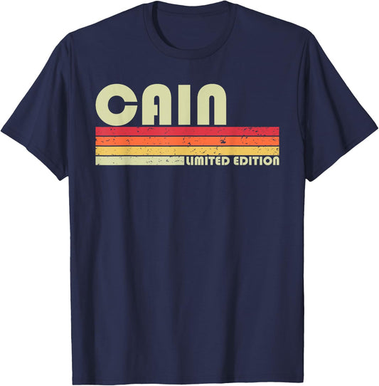 CAIN Gift Name Personalized Funny Retro Vintage Birthday T-Shirt - T-Shirt | Navy