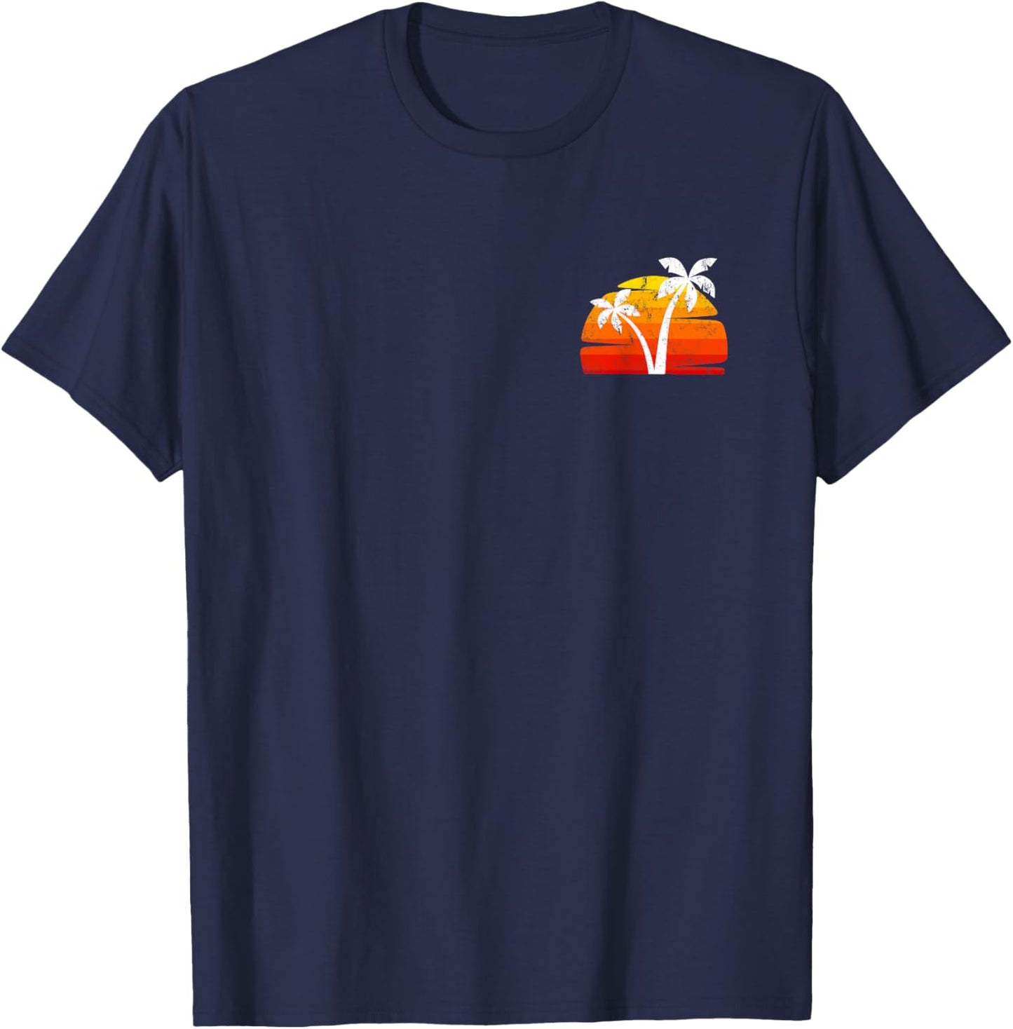 Palme Baum Damen Herren Natur Strand Urlaub Sonnenuntergang T-Shirt - T-Shirt | Navy